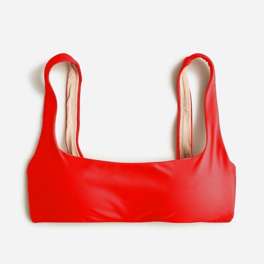 J. Crew Red Bikini Top Swimwear NWT squareneck top BX611 Red Various